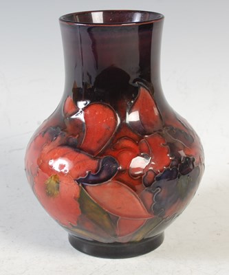 Lot 602B - A Moorcroft flambe glazed pottery vase,...