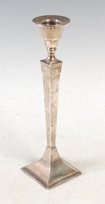 Lot 262A - A Chester silver candlestick with urn shaped...
