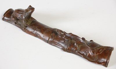 Lot 271A - A Japanese bronze group modelled with a frog...