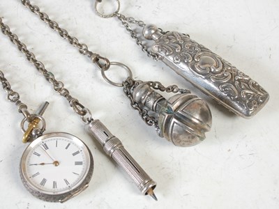 Lot 400E - A vintage EPNS chatelaine, decorated with...