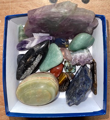 Lot 692A - A box of assorted stone specimens