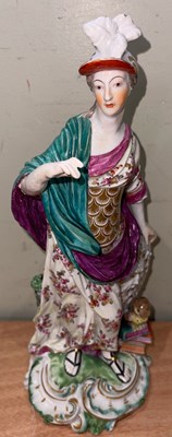 Lot 695A - An antique Derby porcelain figure of Minerva,...