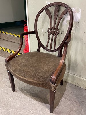 Lot 873 - A 19th century armchair, with Prince of Wales...