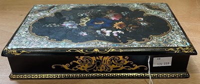 Lot 699 - A 19th century painted mother of pearl inlaid...