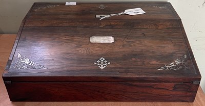 Lot 700 - A 19th century rosewood and mother of pearl...