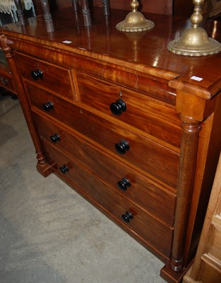 Lot 653 - A 19th century mahogany chest of two short...