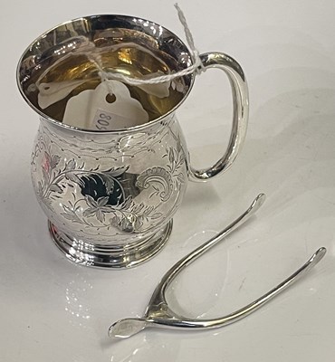 Lot 262G - A Birmingham silver christening mug and a pair...