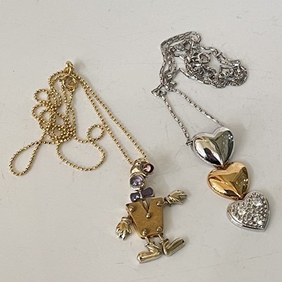 Lot 291M - A yellow metal necklace, stamped '750',...