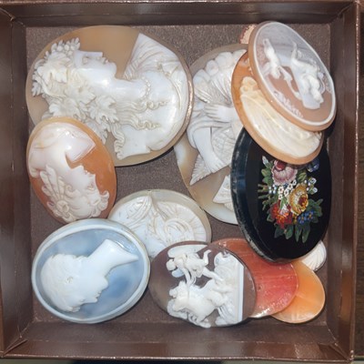 Lot 495F - A collection of assorted unmounted cameos and...