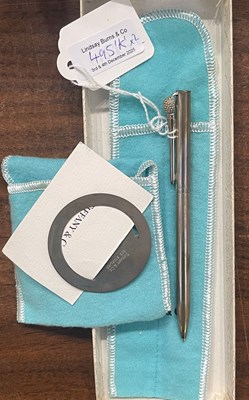 Lot 495K - Tiffany & Co., a silver ballpoint pen with...