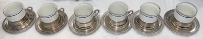 Lot 600A - A set of six Eastern white metal mounted...