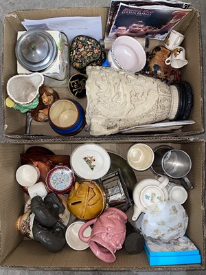 Lot 712 - Two boxes of assorted ornamental ceramics,...