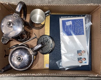 Lot 730 - A box of assorted electroplated ware, Royal...