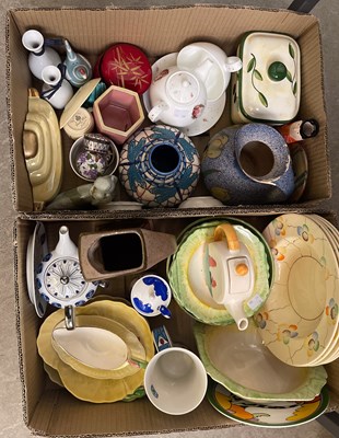 Lot 739 - Two boxes of assorted Art Deco and other...