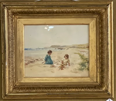Lot 740 - T. Patterson 
Two girls playing on the beach...
