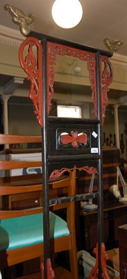 Lot 704 - A Chinese carved and pierced wood hallstand...