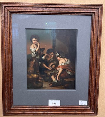 Lot 756 - Street Urchins playing dice with attendant dog...