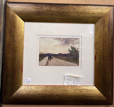 Lot 792 - William Carlaw RSW (1847-1889) 
Sunset street...