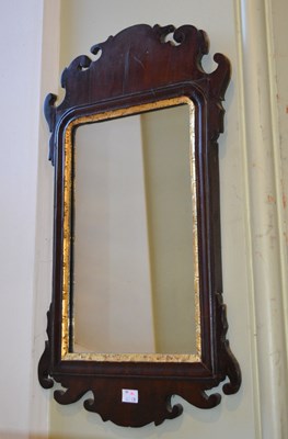 Lot 711 - A 19th century mahogany fret cut wall mirror...