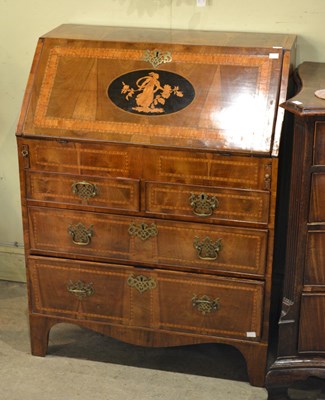 Lot 715 - A 19th century walnut and marquetry inlaid...