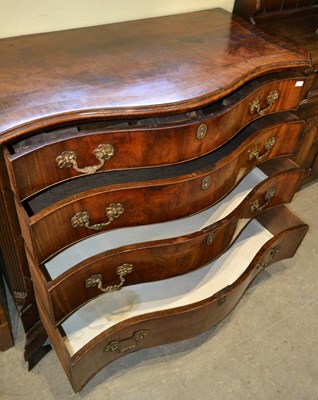 Lot 718 - A George III mahogany serpentine chest, fitted...