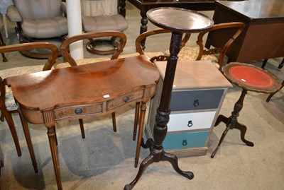 Lot 730 - A 20th century yew wood console table with two...