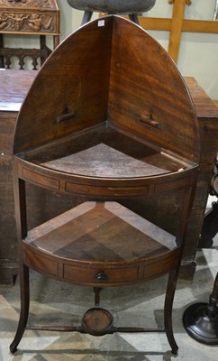 Lot 745 - A 19th century corner washstand table...