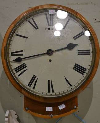 Lot 774 - A 19th century pine cased wall clock with...