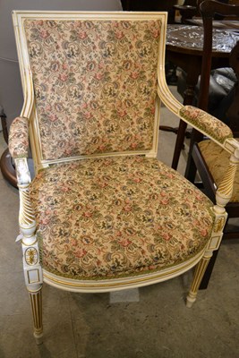 Lot 765 - A 19th century Louis XVI style armchair with...