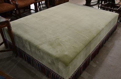 Lot 780 - A smart large centre stool in green velvet,...