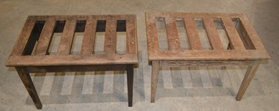 Lot 753 - An early 20th century pair of light oak travel...