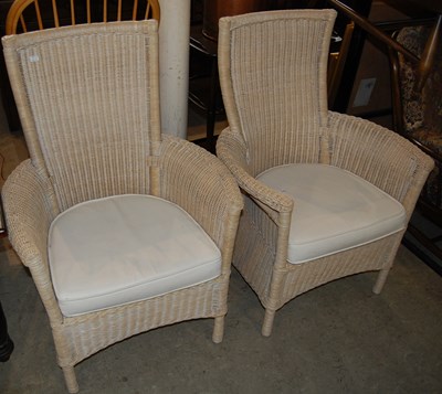 Lot 663 - A pair of 20th century woven wicker...