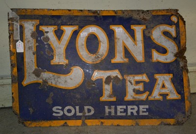 Lot 697 - A 20th century Lyon’s Tea enamel advertising...