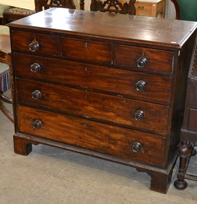 Lot 793 - A 19th century mahogany three over three chest...