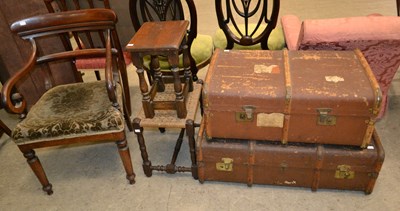 Lot 800 - A 19th century mahogany scroll armchair...