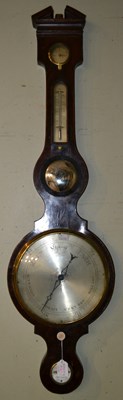 Lot 855A - A 19th century mahogany banjo barometer with...