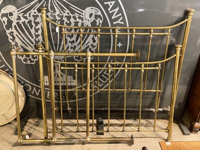 Lot 857 - A 19th century brass double bed frame, the...