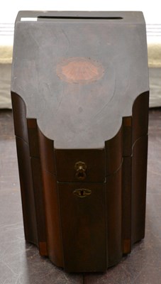 Lot 483 - A 19th century mahogany serpentine front knife...