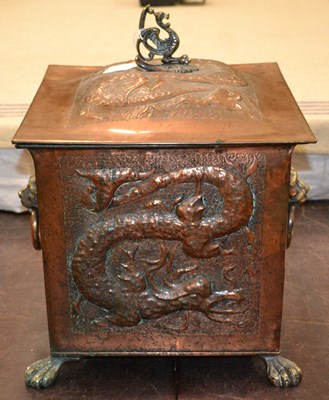 Lot 480 - A 19th century copper and brass coal scuttle...