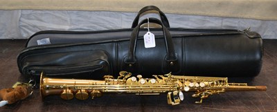 Lot 527 - A brass Yanagisawa Soprano saxophone, engraved...