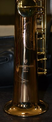 Lot 527 - A brass Yanagisawa Soprano saxophone, engraved...