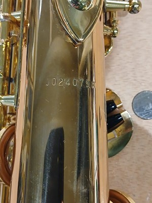 Lot 527 - A brass Yanagisawa Soprano saxophone, engraved...