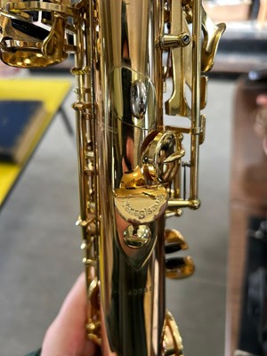 Lot 527 - A brass Yanagisawa Soprano saxophone, engraved...