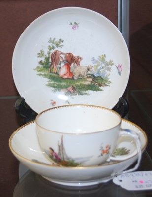 Lot 391 - A 19th century Meissen teacup and saucer...