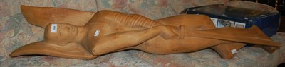 Lot 664 - A carved wooden model of an angel/ knight