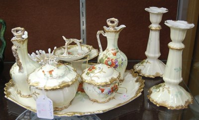 Lot 401 - A Limoges France ivory blush hand painted...