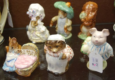 Lot 398 - A group of six Beswick Beatrix Potter ceramic...