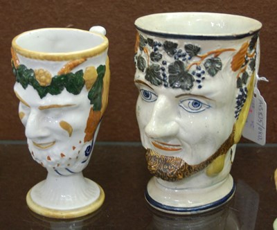 Lot 396 - An early 19th century Prattware Bacchus Satyr...