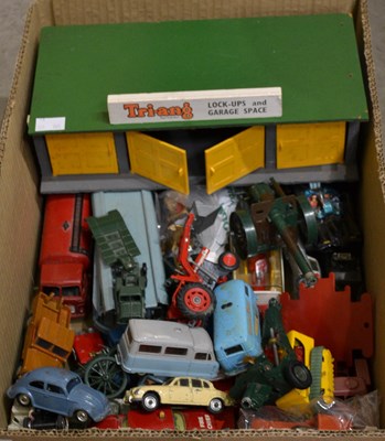 Lot 561 - A box of assorted toy model cars to include a...