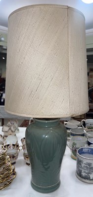 Lot 441 - A 20th century ceramic vase converted into a...